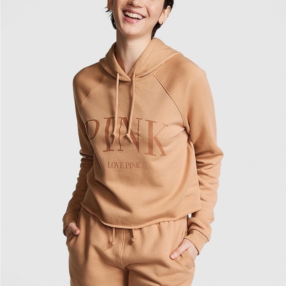 PINK Victoria's Secret Tan LOVE PINK everyday Sweatshirt Size Large L - Picture 4 of 10